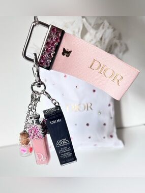 Dior Addict Lip Maximizer Plumping Gloss Mini  Keyfob Bag Charm Dustbag